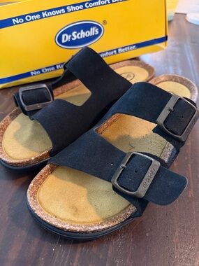 Dr. Scholl's Black Two-Strap Sandals European Size 42 - 9M US Made in Italy